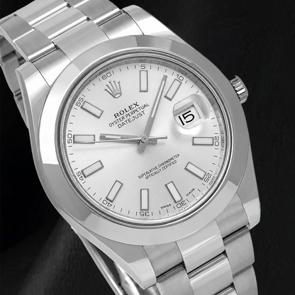 Rolex Datejust 116300 41mm Silver Stick Dial Stainless Steel Watch