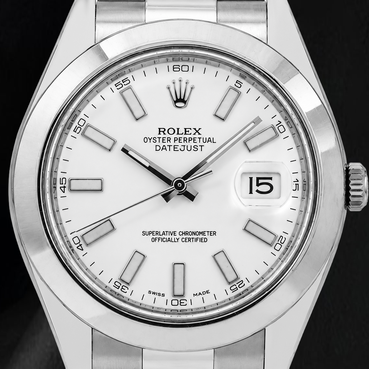 Rolex Datejust 116300 41mm White Stick Dial Stainless Steel Watch