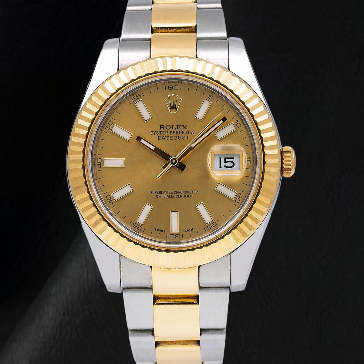 Rolex Datejust 116333 41mm Champagne Stick Dial Two Tone Watch