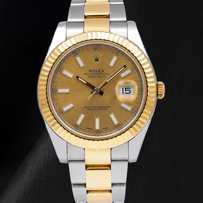 Rolex Datejust 116333 41mm Champagne Stick Dial Two Tone Watch