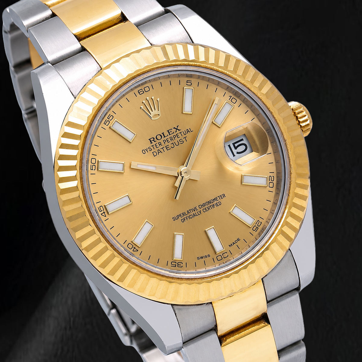 Rolex Datejust 116333 41mm Champagne Stick Dial Two Tone Watch
