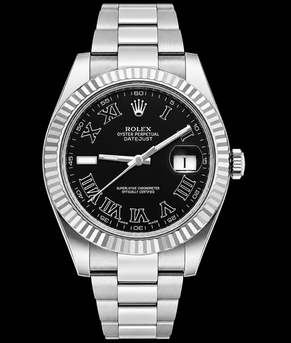 Rolex Datejust 116334 41mm Black Roman Dial Stainless Steel Oyster Bracelet Watch