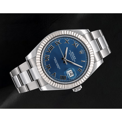 Rolex Datejust 116334 41mm Blue Roman Dial Gold and Stainless Steel Watch