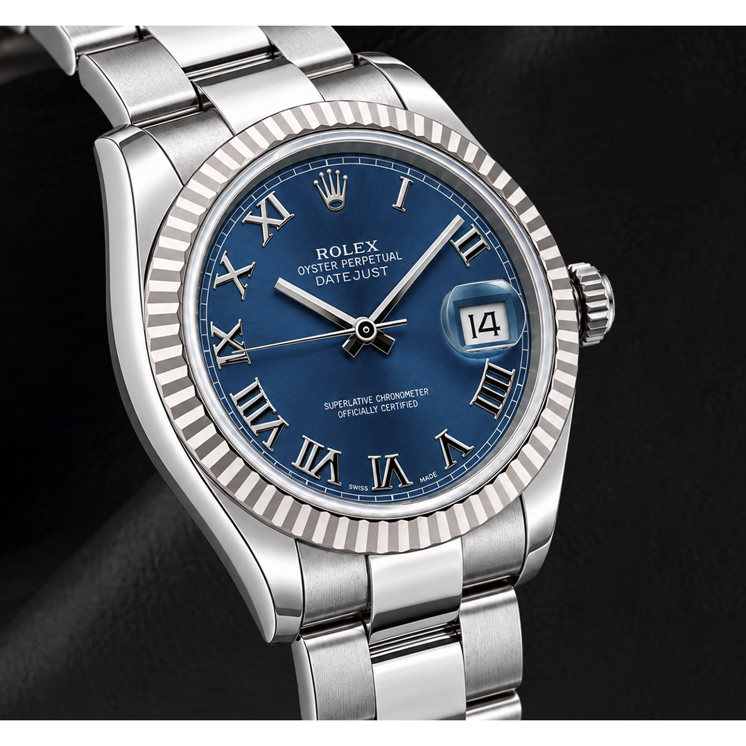 Rolex Datejust 116334 41mm Blue Roman Dial Gold and Stainless Steel Watch