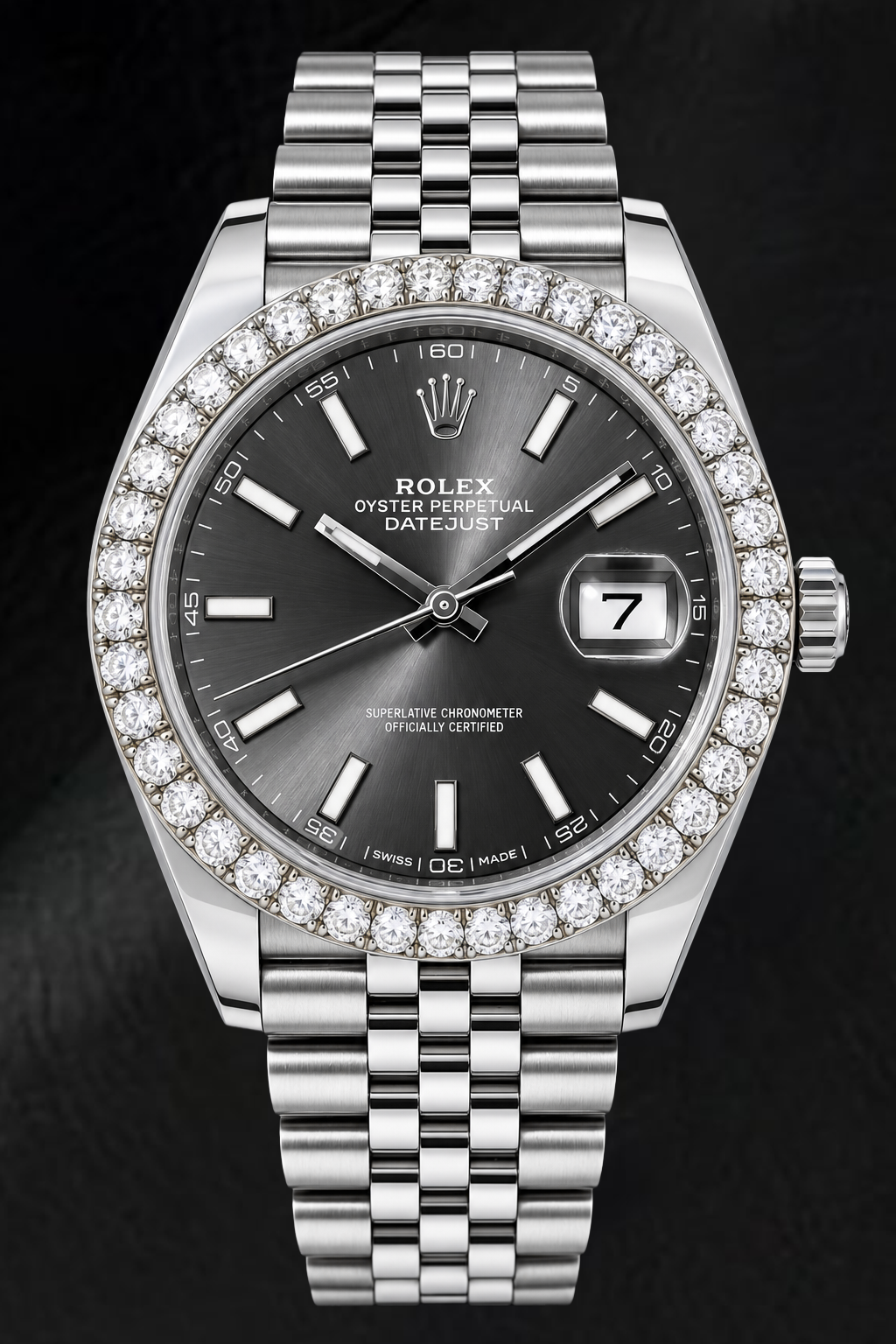 Rolex Datejust 126300 41mm Gray Luminous Stick Dial Stainless Steel Watch