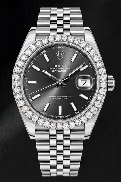 Rolex Datejust 126300 41mm Gray Luminous Stick Dial Stainless Steel Watch