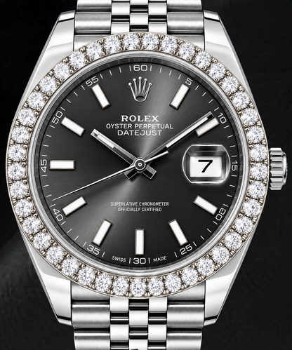 Rolex Datejust 126300 41mm Gray Luminous Stick Dial Stainless Steel Watch