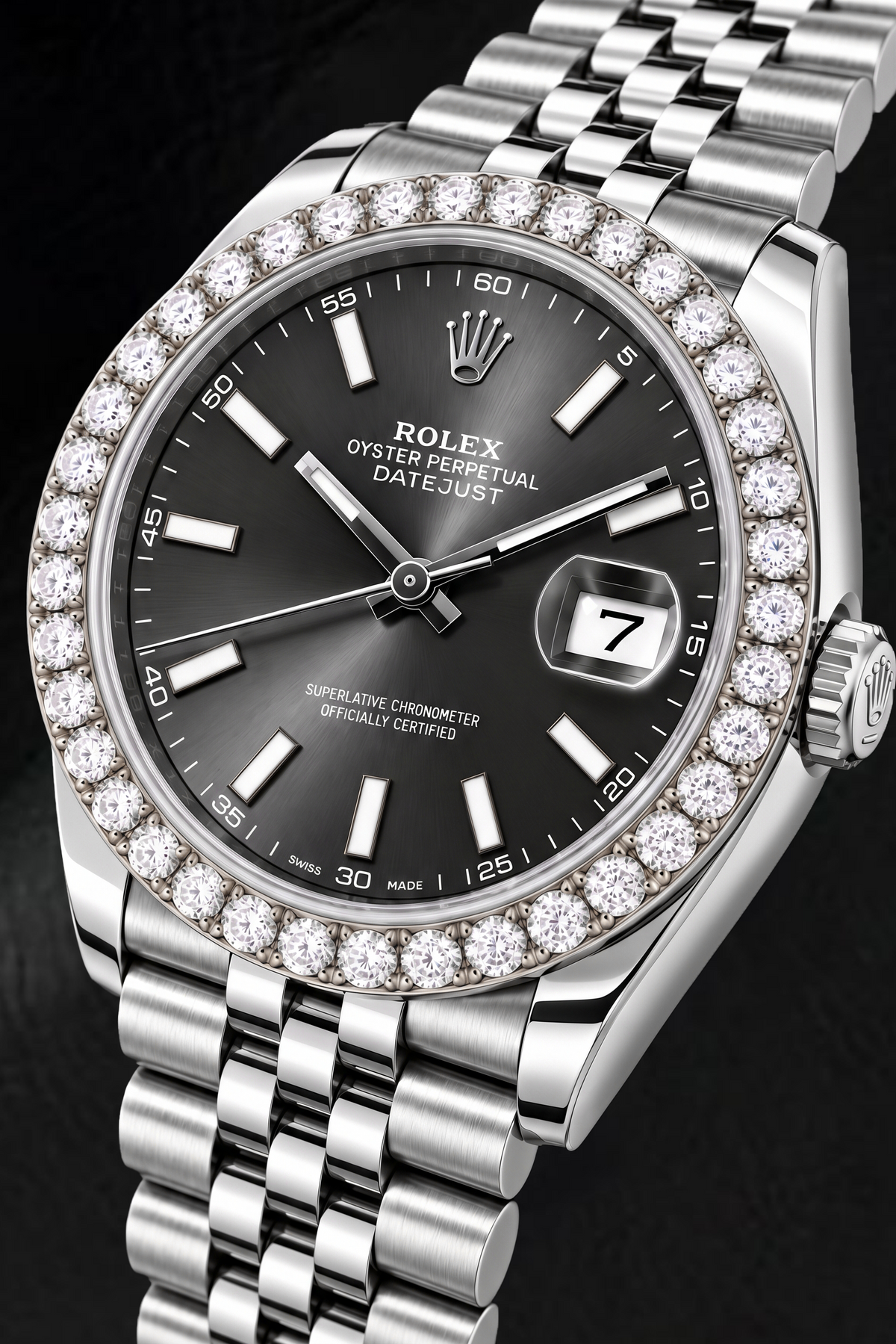 Rolex Datejust 126300 41mm Gray Luminous Stick Dial Stainless Steel Watch