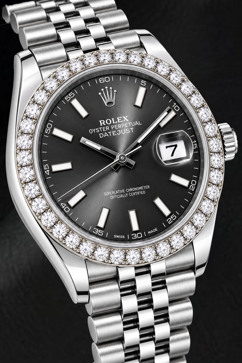 Rolex Datejust 126300 41mm Gray Luminous Stick Dial Stainless Steel Watch