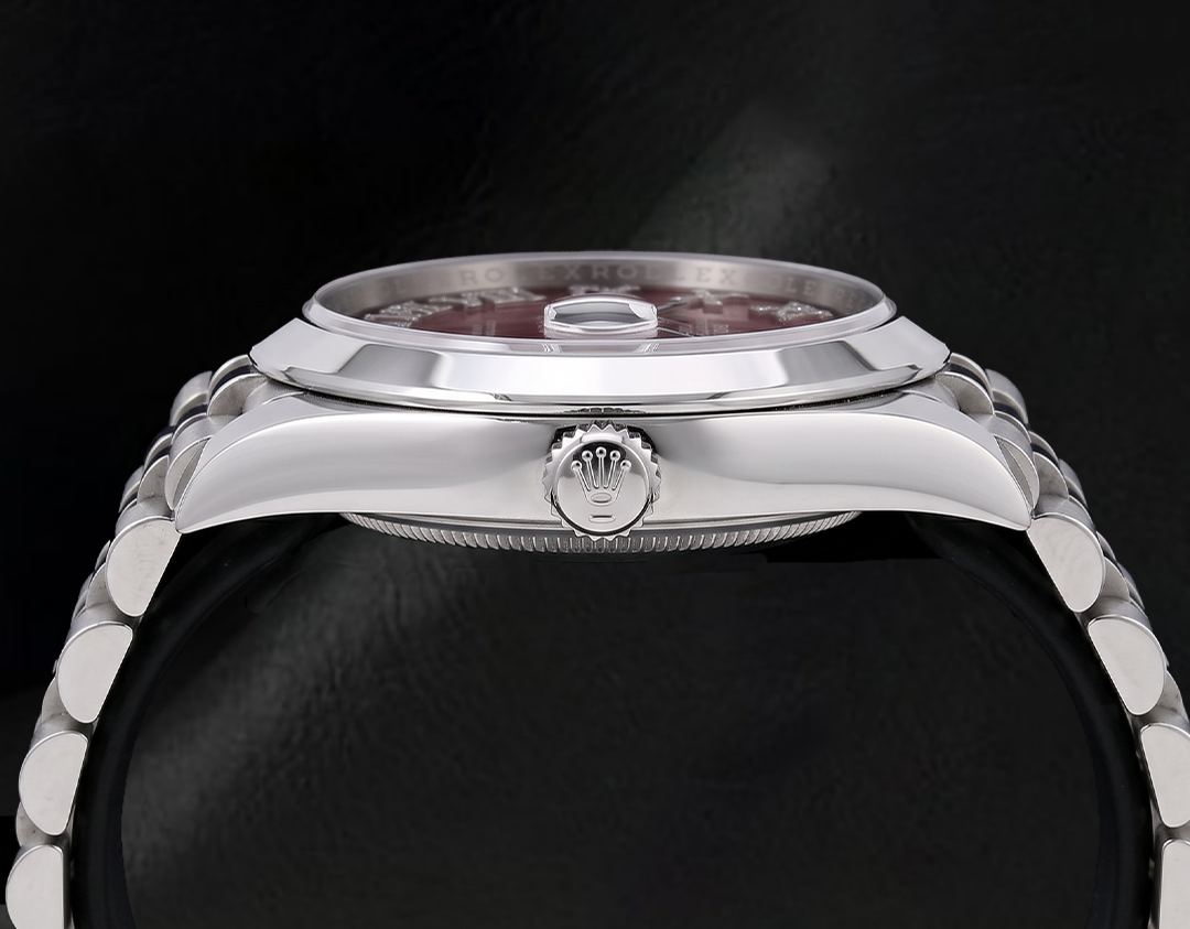 Rolex Datejust 126300 41mm Red Roman Diamond Dial Stainless Steel Watch