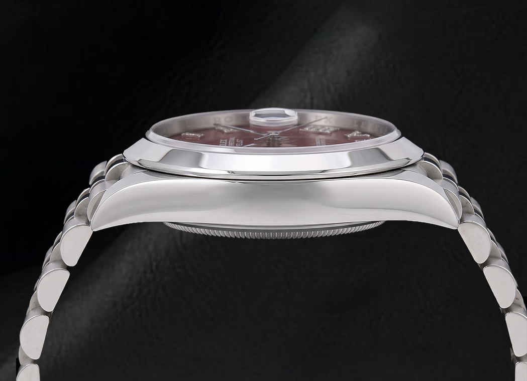 Rolex Datejust 126300 41mm Red Roman Diamond Dial Stainless Steel Watch