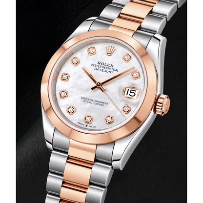 Rolex Datejust 126301 41mm White Mother of Pearl Diamond Dial Two Tone Watch