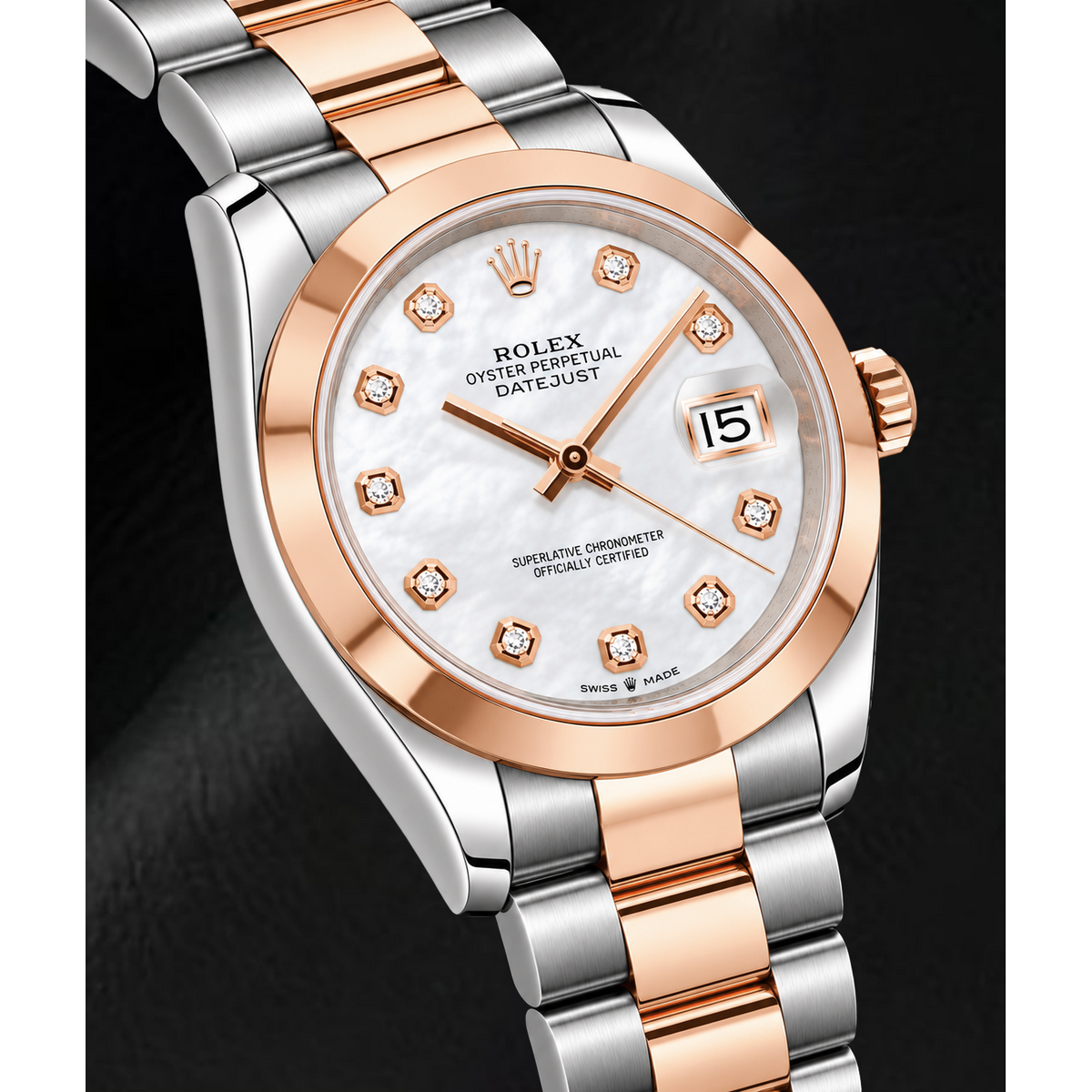 Rolex Datejust 126301 41mm White Mother of Pearl Diamond Dial Two Tone Watch