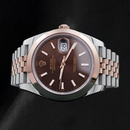 Rolex Datejust 126301 Chocolate Stick Dial 41mm Two Tone Watch