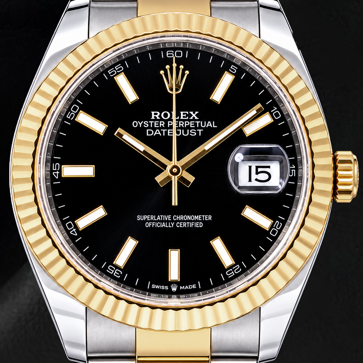Rolex Datejust 126333 41mm Black Luminous Dial Two Tone Watch