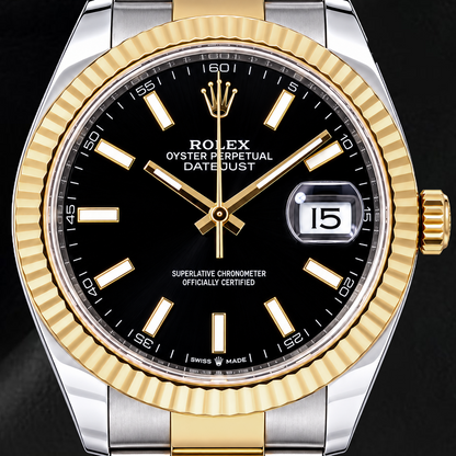 Rolex Datejust 126333 41mm Black Luminous Dial Two Tone Watch