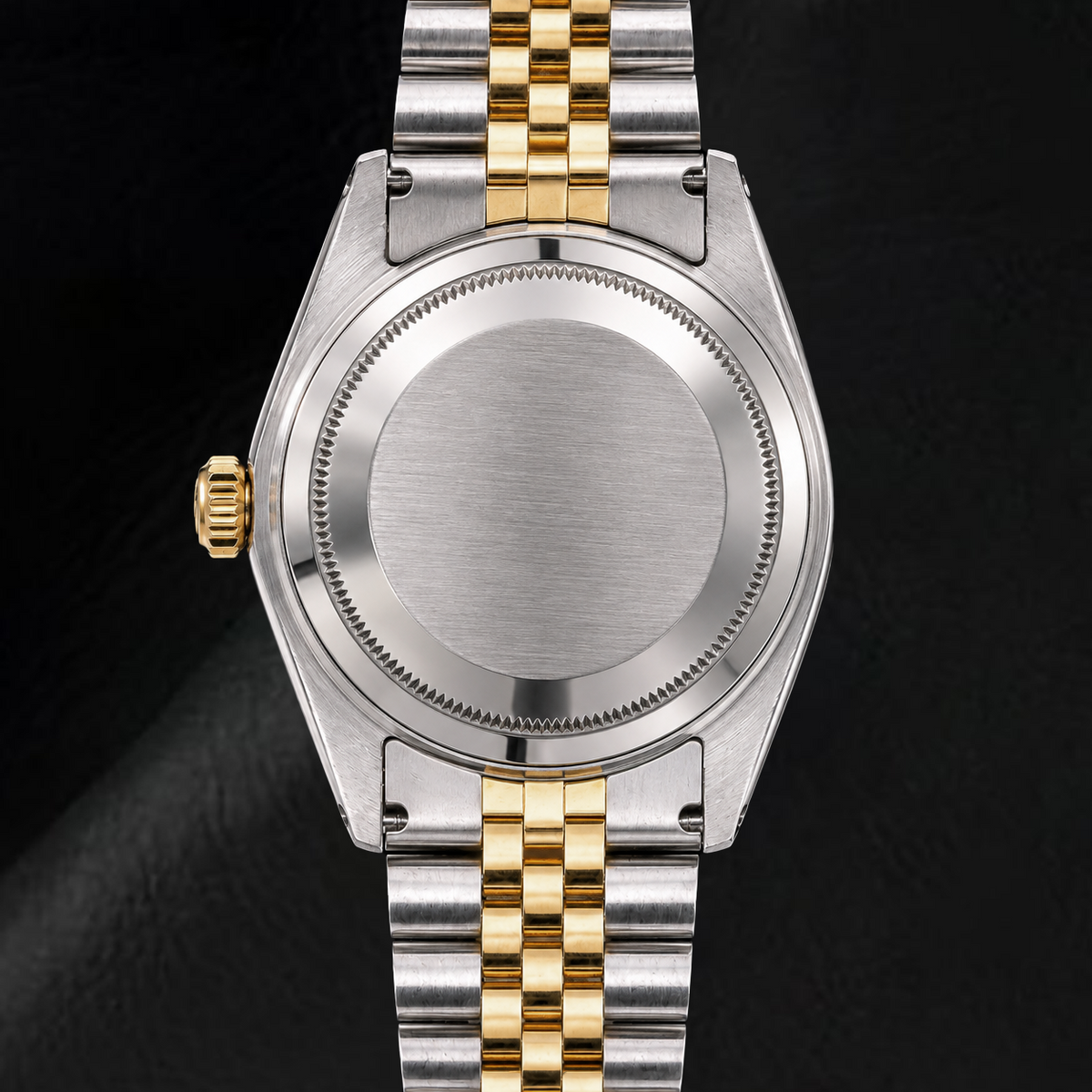 Rolex Datejust 16013 36mm Black Roman Diamond Dial Two Tone Watch