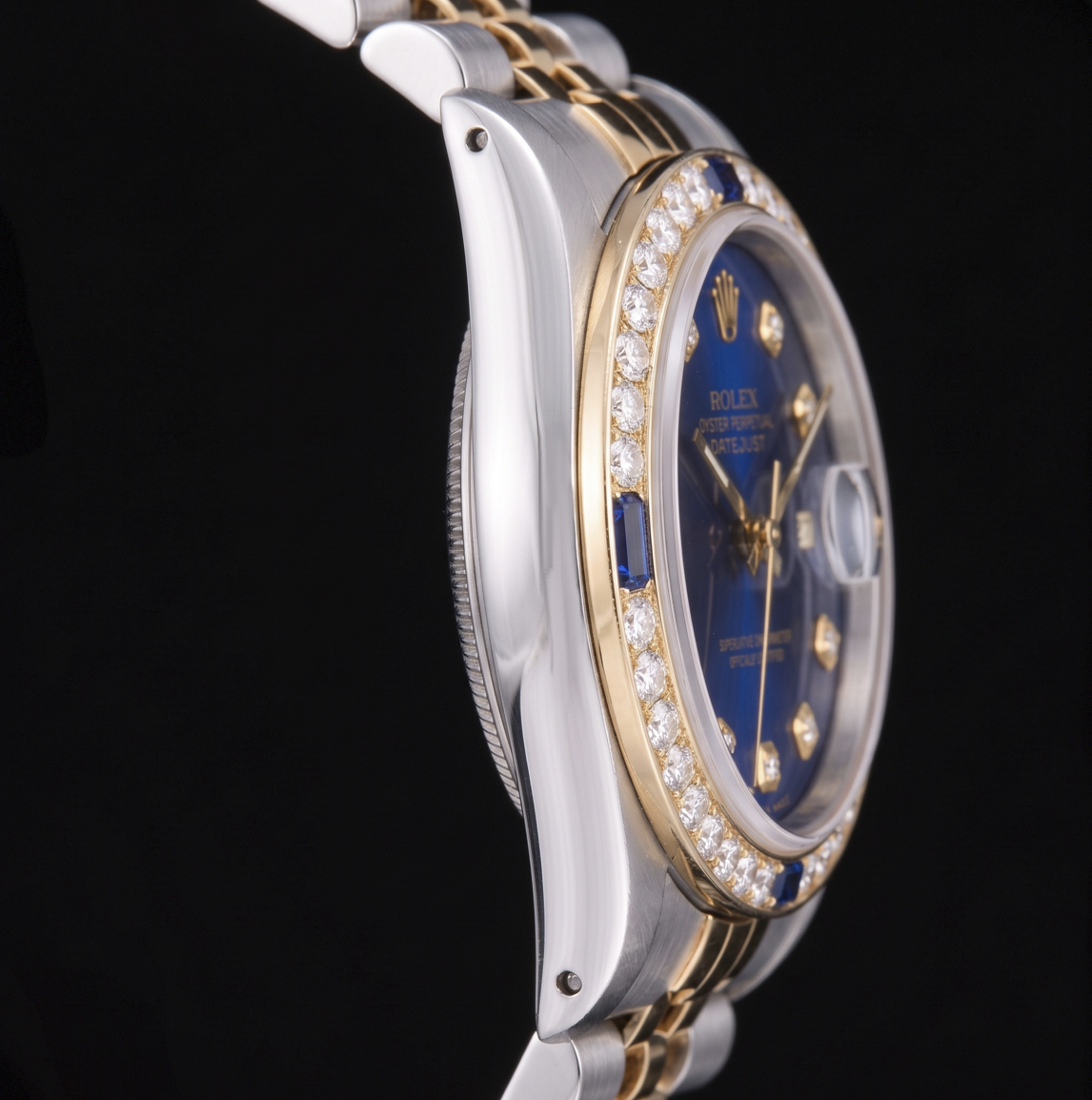 Rolex Datejust 16013 36mm Blue Diamond Dial Two Tone Watch