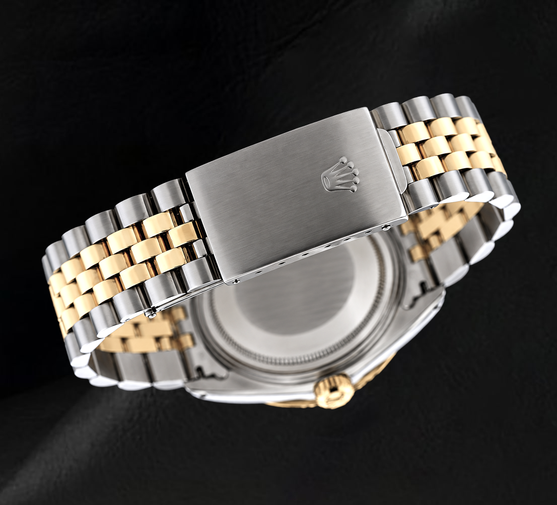 Rolex Datejust 16013 36mm Diamond Dial Diamond Bezel Watch Two Tone