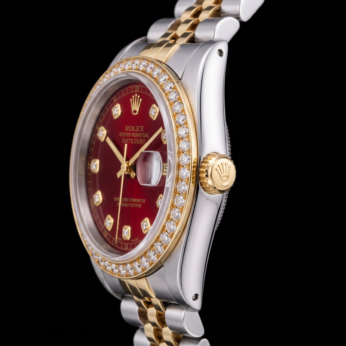 Rolex Datejust 16013 36mm Red Dial Dial Two Tone Watch