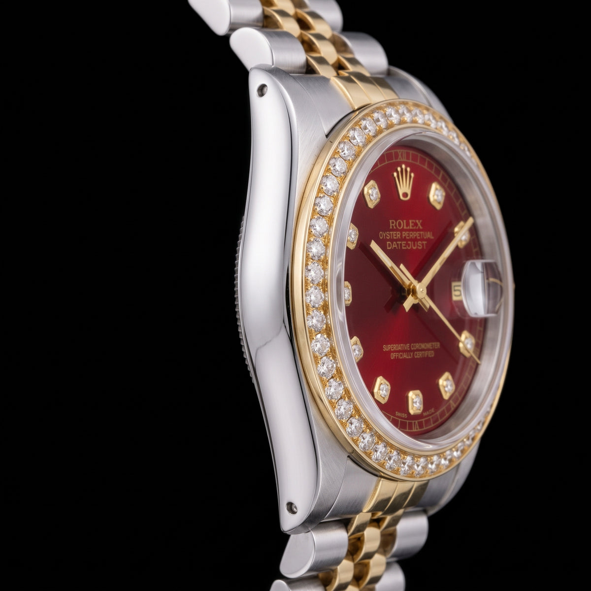 Rolex Datejust 16013 36mm Red Dial Dial Two Tone Watch