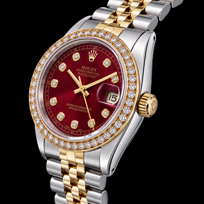 Rolex Datejust 16013 36mm Red Dial Dial Two Tone Watch