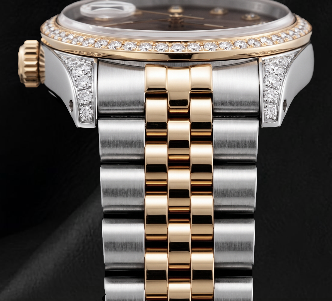 Rolex Datejust 16013 Salmon Diamond Dial 36mm Two Tone Watch
