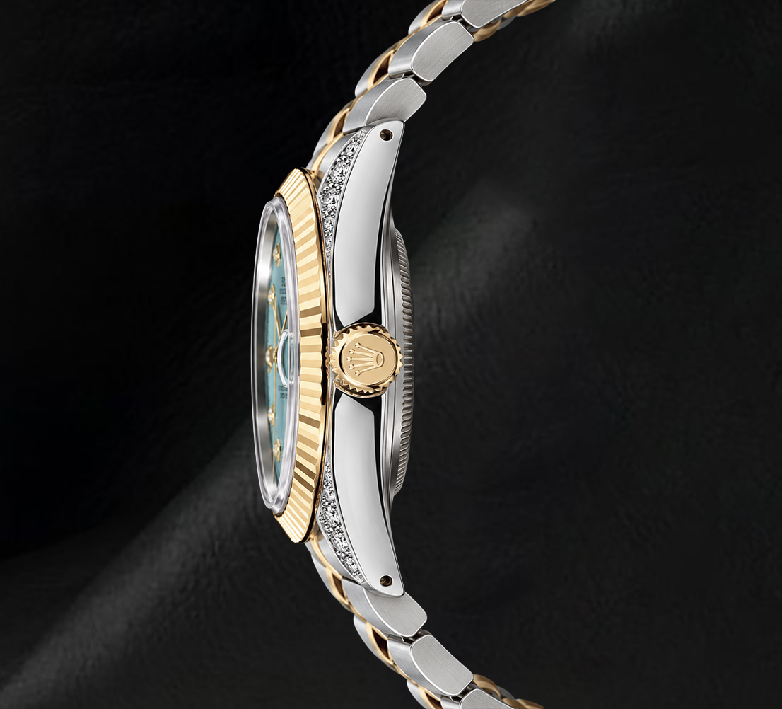 Rolex Datejust 16013 Turquoise Diamond Dial 36mm Two Tone Watch