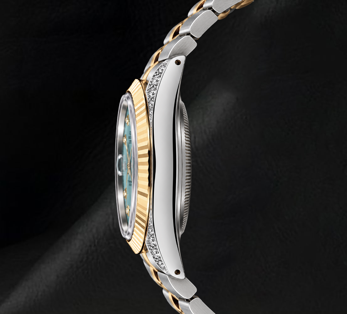 Rolex Datejust 16013 Turquoise Diamond Dial 36mm Two Tone Watch