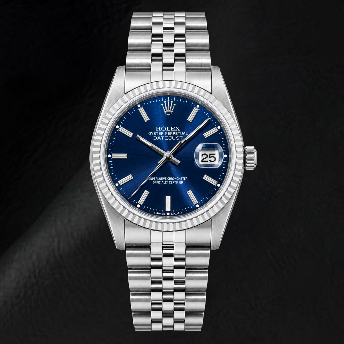Rolex Datejust 16014 36mm Blue Dial Stainless Steel Watch