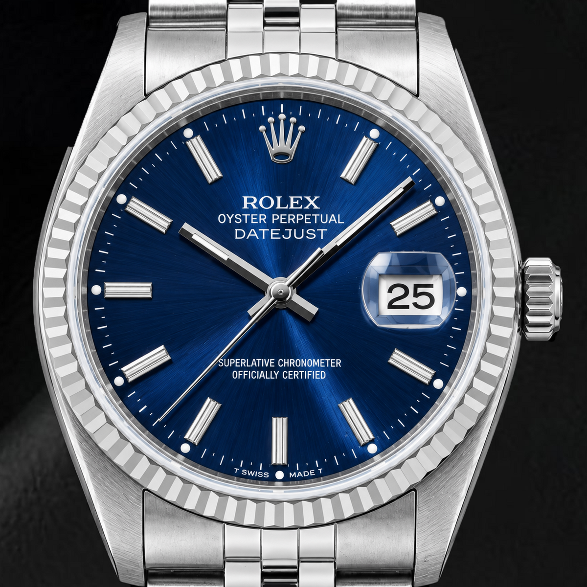 Rolex Datejust 16014 36mm Blue Dial Stainless Steel Watch