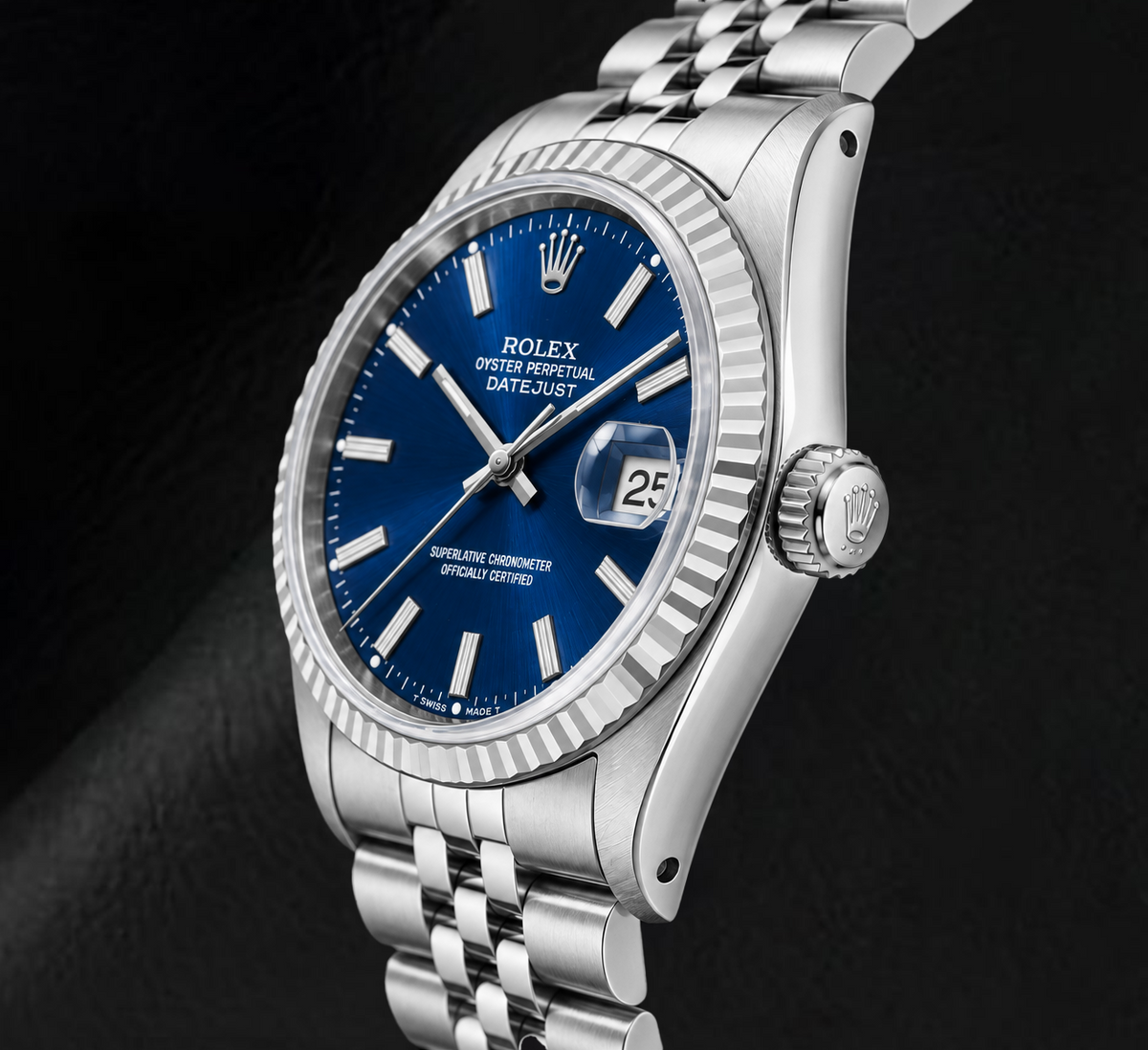Rolex Datejust 16014 36mm Blue Dial Stainless Steel Watch