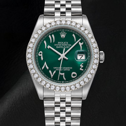 Rolex Datejust 16014 36mm Green Eastern Arabic Dial Stainless Steel Watch