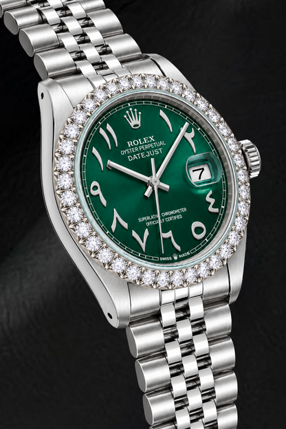 Rolex Datejust 16014 36mm Green Eastern Arabic Dial Stainless Steel Watch