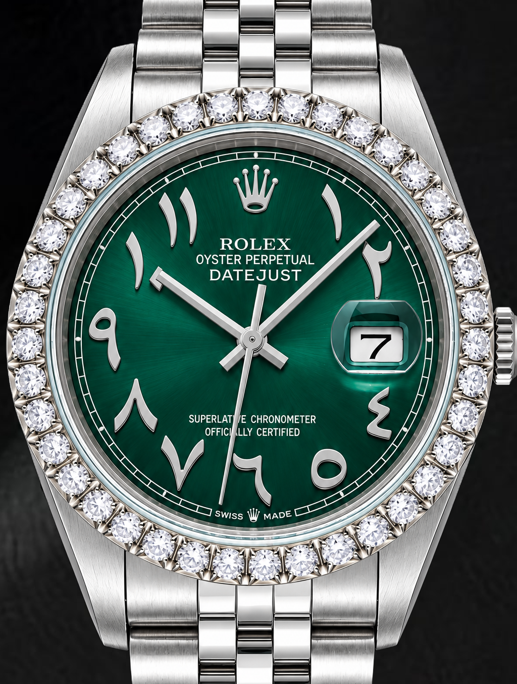 Rolex Datejust 16014 36mm Green Eastern Arabic Dial Stainless Steel Watch