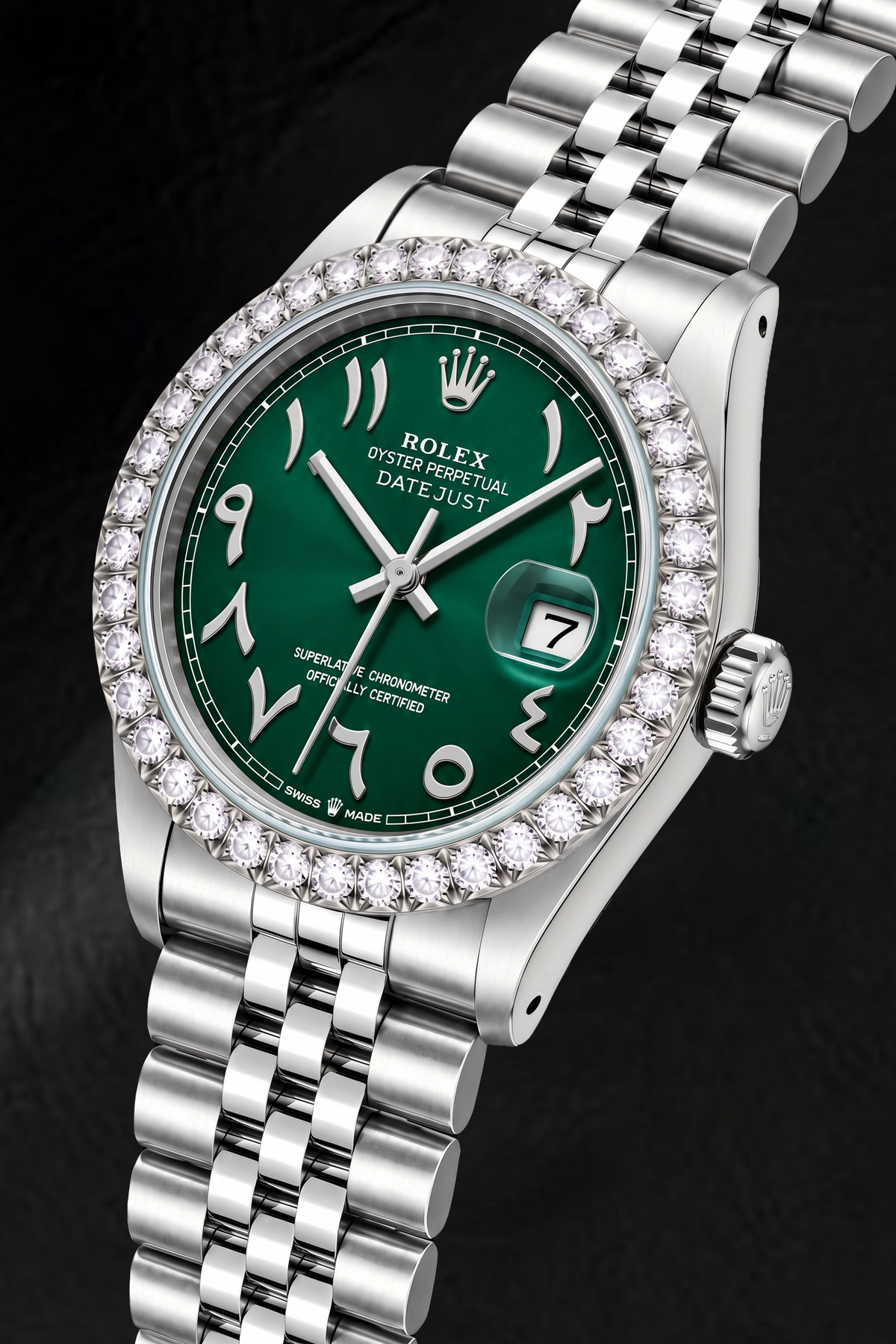 Rolex Datejust 16014 36mm Green Eastern Arabic Dial Stainless Steel Watch