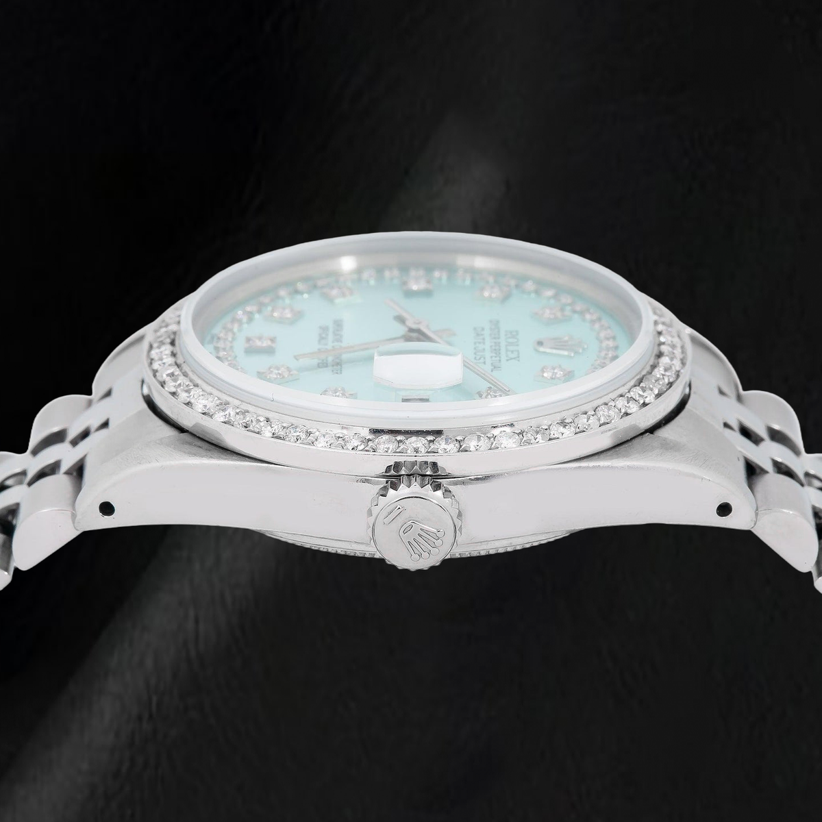 Rolex Datejust 16014 36mm Ice Blue String Diamond Dial Stainless Steel Watch
