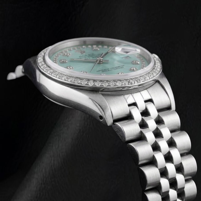 Rolex Datejust 16014 36mm Ice Blue String Diamond Dial Stainless Steel Watch