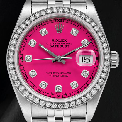 Rolex Datejust 16014 36mm Pink Diamond Dial Stainless Steel Watch