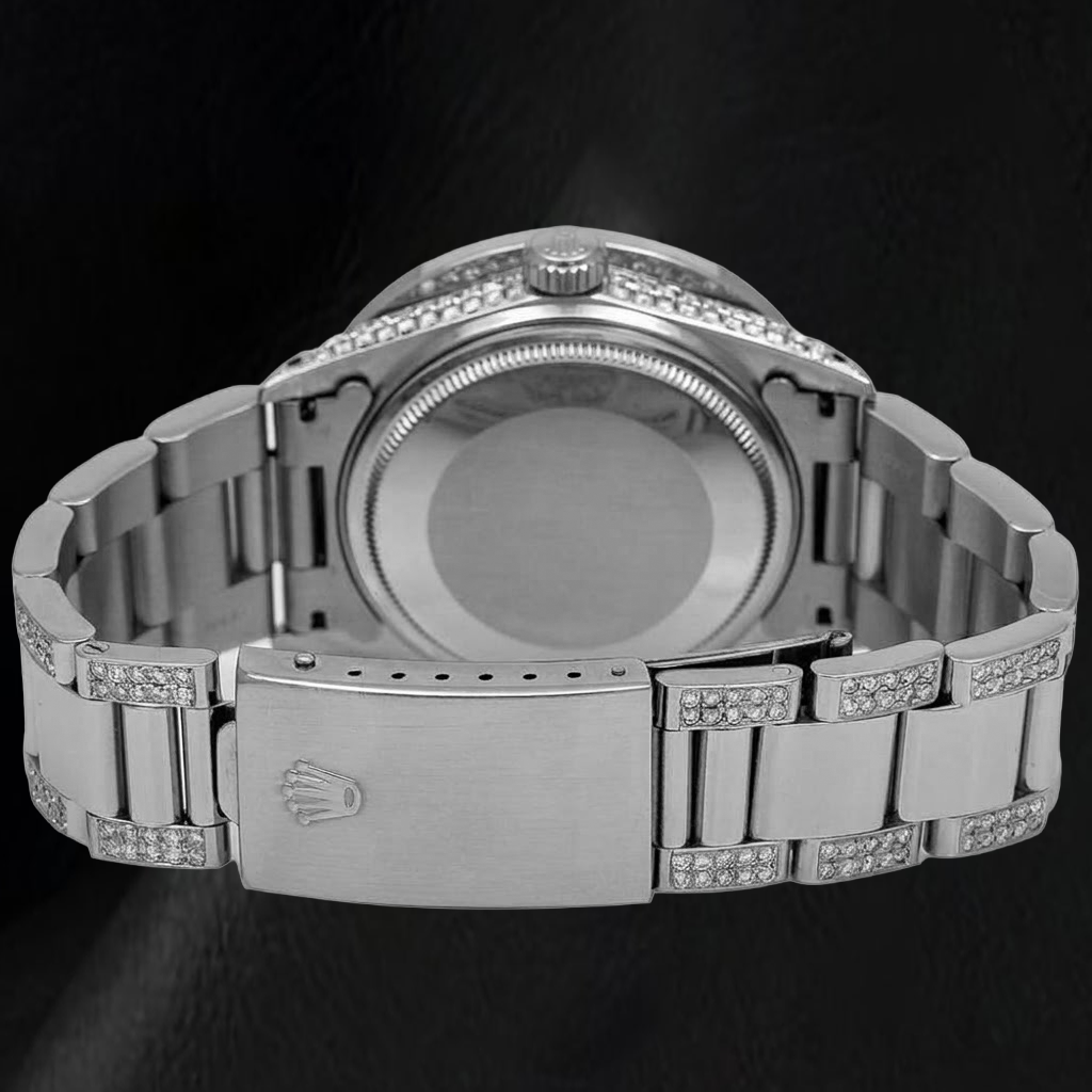 Rolex Datejust 16014 36mm Pink Mother of Pearl Diamond Dial Stainless Steel Watch