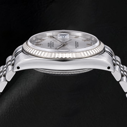 Rolex Datejust 16014 36mm Silver Roman Dial Stainless Steel Watch