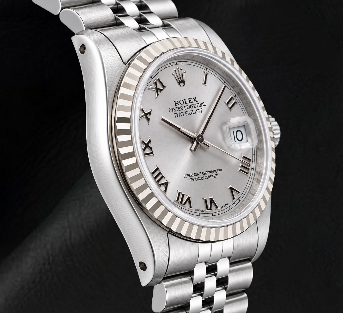 Rolex Datejust 16014 36mm Silver Roman Dial Stainless Steel Watch