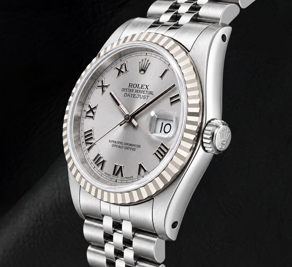 Rolex Datejust 16014 36mm Silver Roman Dial Stainless Steel Watch