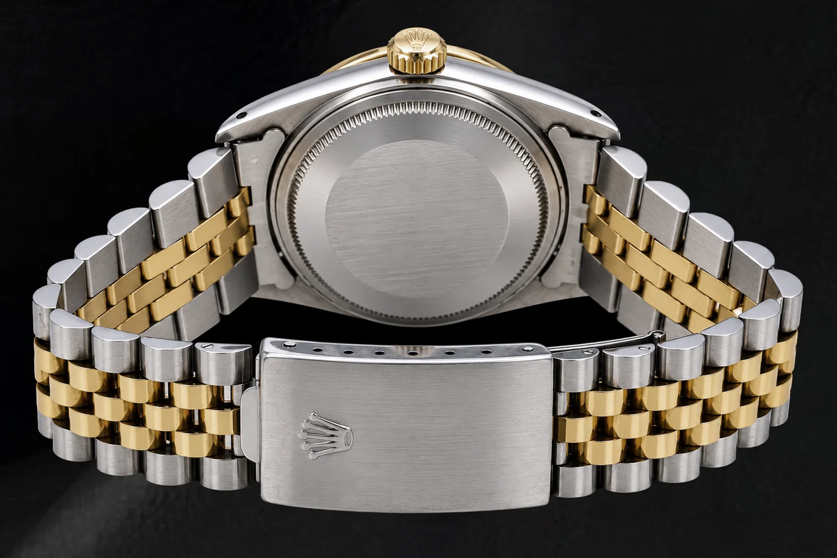 Rolex Datejust 1601 36mm Champagne Diamond Dial Two Tone Watch