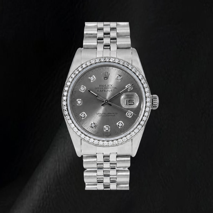 Rolex Datejust 1601 36mm Gray Diamond Dial Stainless Steel Watch