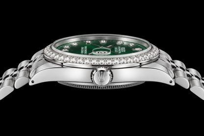 Rolex Datejust 1601 36mm Green Diamond Dial Stainless Steel Watch