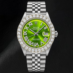 Rolex Datejust 1601 36mm Green Roman Diamond Dial Stainless Steel Watch