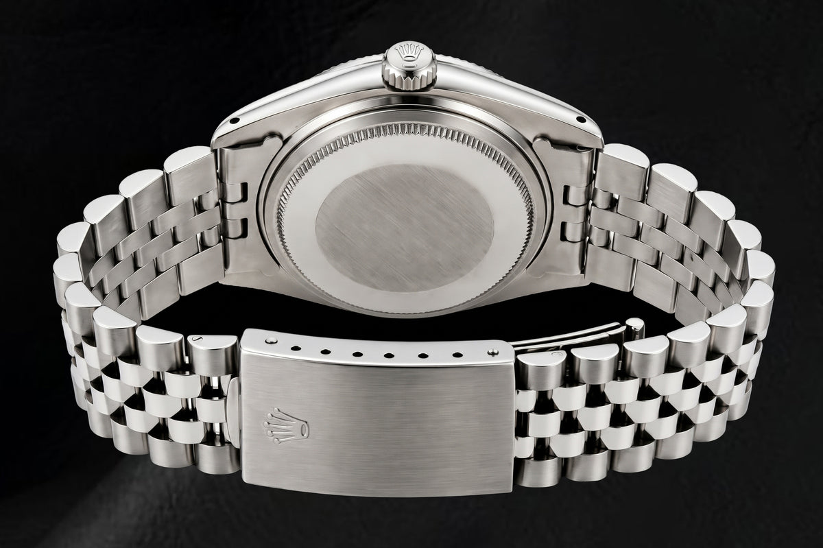 Rolex Datejust 16200 36mm Black Diamond Dial Stainless Steel Watch