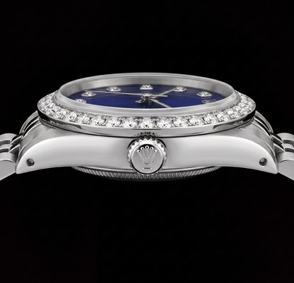 Rolex Datejust 16200 36mm Blue Diamond Dial Stainless Steel Watch Jubilee
