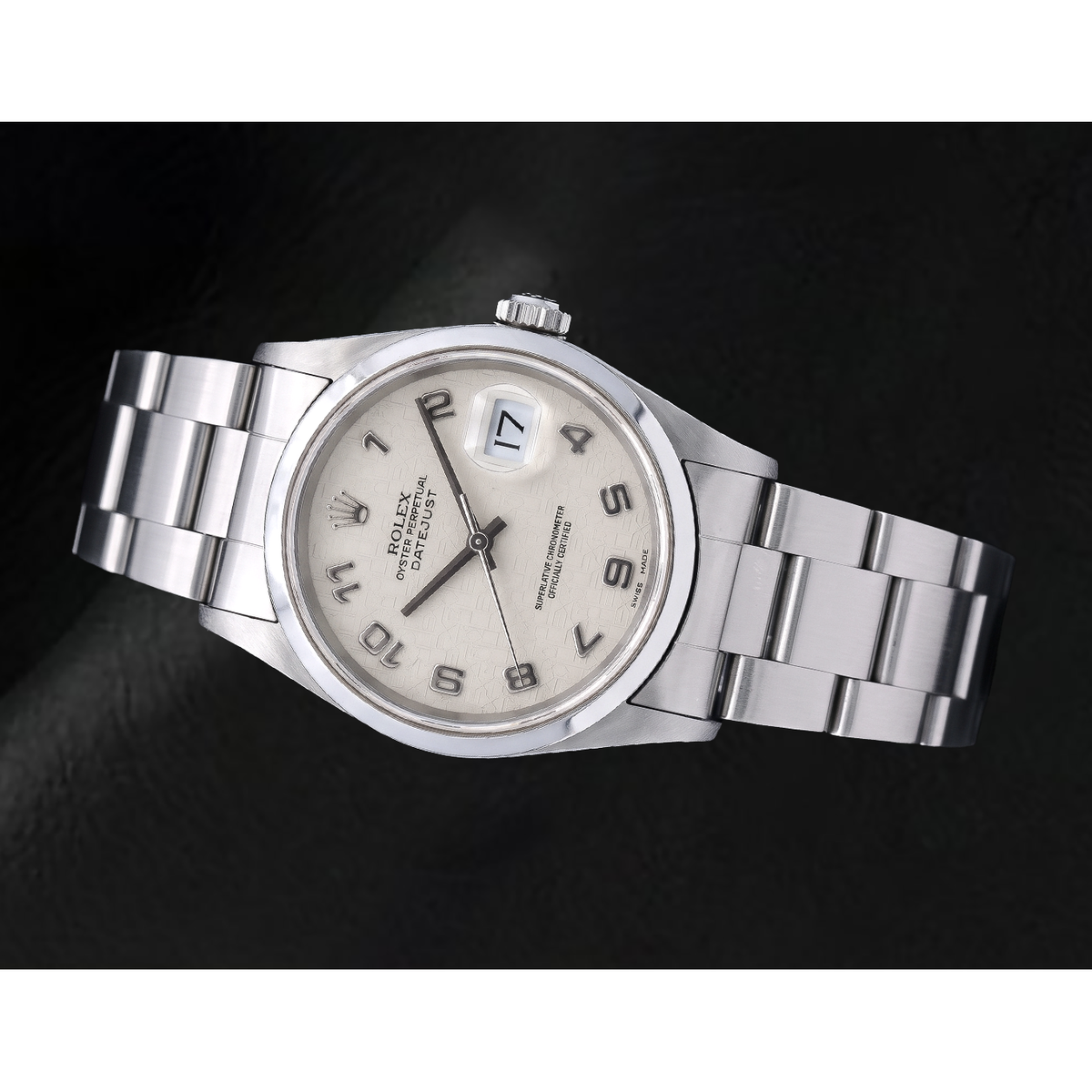 Rolex Datejust 16200 36mm White Arabic Dial Stainless Steel Watch